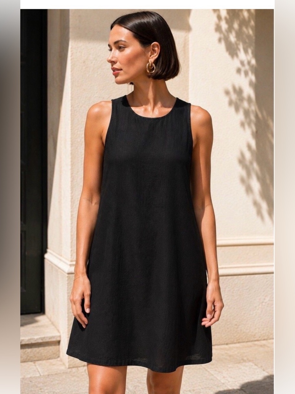 Perfect J.Crew Maxine Linen Shift Dress A-Line Button Back Resort Minimalist XS